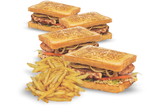 Family Rib Burgers Toast